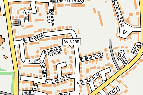 BA16 0RR map - OS OpenMap – Local (Ordnance Survey)