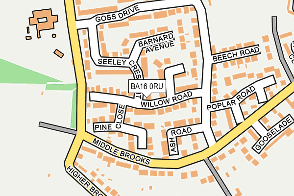BA16 0RU map - OS OpenMap – Local (Ordnance Survey)