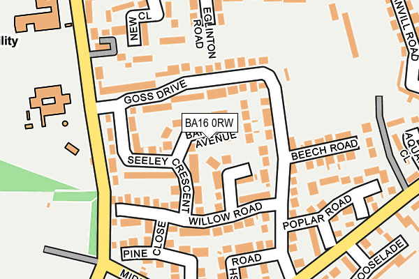 BA16 0RW map - OS OpenMap – Local (Ordnance Survey)