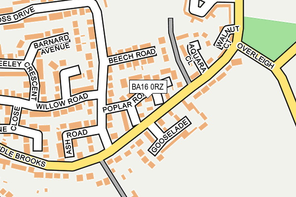 BA16 0RZ map - OS OpenMap – Local (Ordnance Survey)