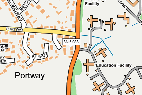 BA16 0SB map - OS OpenMap – Local (Ordnance Survey)