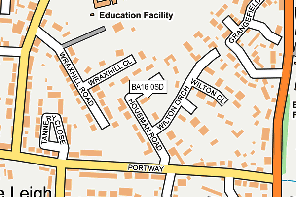 BA16 0SD map - OS OpenMap – Local (Ordnance Survey)