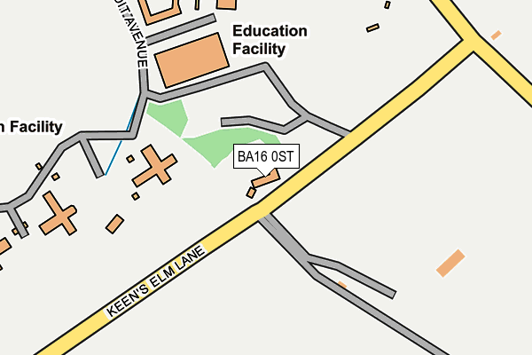 BA16 0ST map - OS OpenMap – Local (Ordnance Survey)