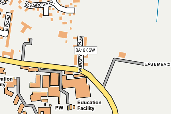 BA16 0SW map - OS OpenMap – Local (Ordnance Survey)