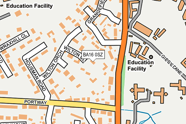 BA16 0SZ map - OS OpenMap – Local (Ordnance Survey)