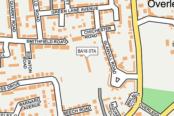 BA16 0TA map - OS OpenMap – Local (Ordnance Survey)