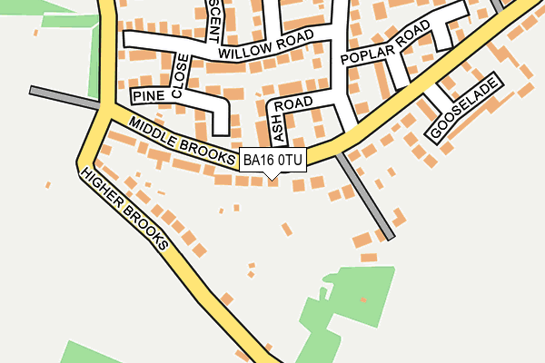 BA16 0TU map - OS OpenMap – Local (Ordnance Survey)