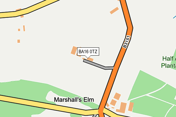 BA16 0TZ map - OS OpenMap – Local (Ordnance Survey)