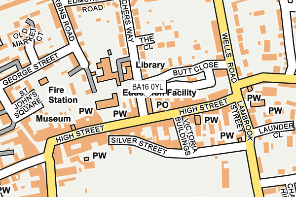 BA16 0YL map - OS OpenMap – Local (Ordnance Survey)