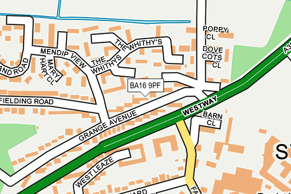 BA16 9PF map - OS OpenMap – Local (Ordnance Survey)