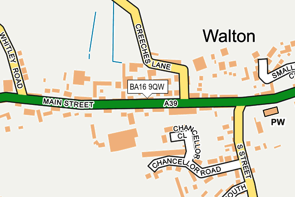 BA16 9QW map - OS OpenMap – Local (Ordnance Survey)