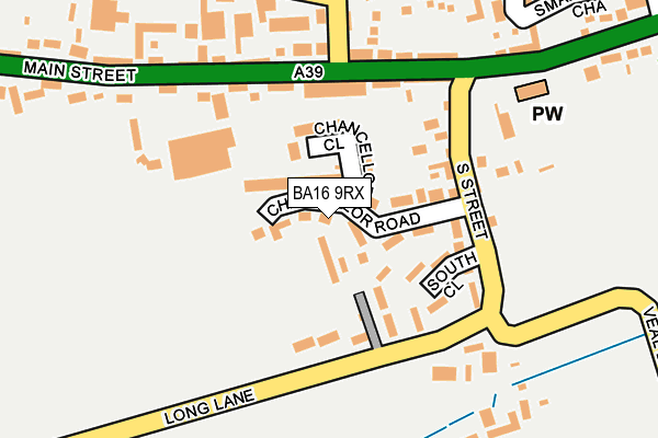 BA16 9RX map - OS OpenMap – Local (Ordnance Survey)