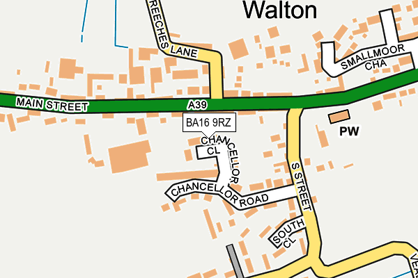 BA16 9RZ map - OS OpenMap – Local (Ordnance Survey)