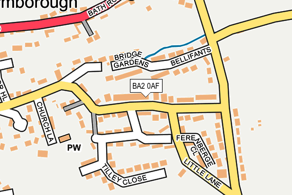 BA2 0AF map - OS OpenMap – Local (Ordnance Survey)