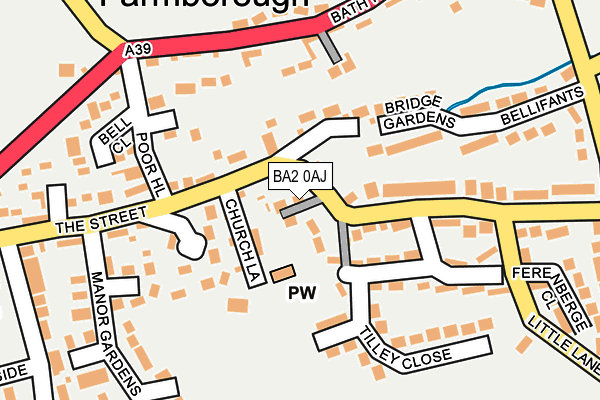 BA2 0AJ map - OS OpenMap – Local (Ordnance Survey)