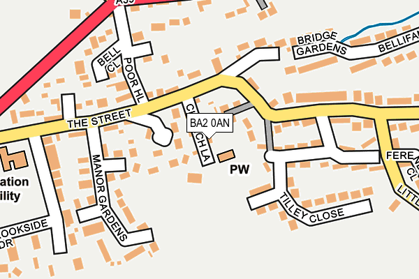 BA2 0AN map - OS OpenMap – Local (Ordnance Survey)