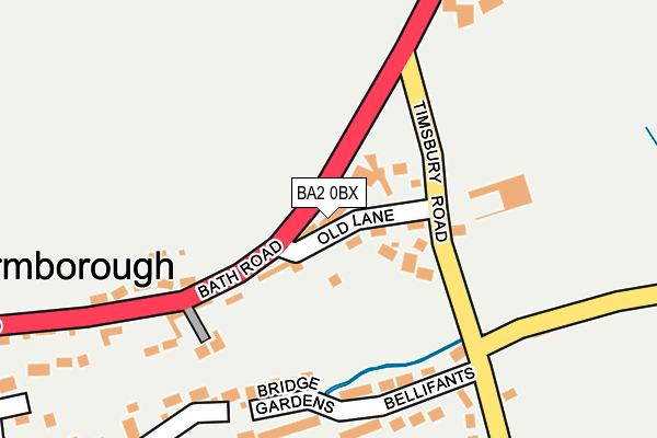 BA2 0BX map - OS OpenMap – Local (Ordnance Survey)
