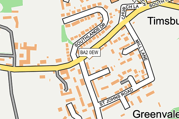 BA2 0EW map - OS OpenMap – Local (Ordnance Survey)