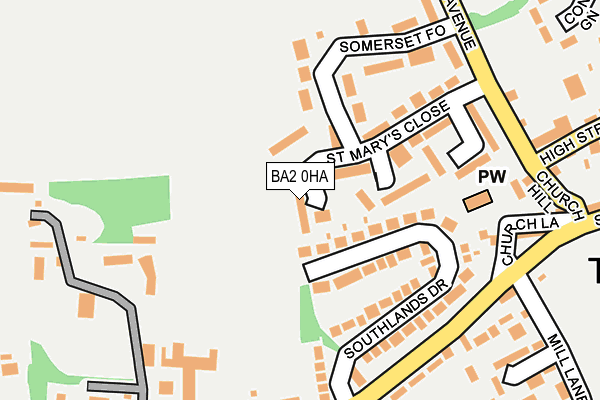 BA2 0HA map - OS OpenMap – Local (Ordnance Survey)