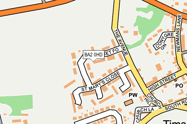 BA2 0HD map - OS OpenMap – Local (Ordnance Survey)