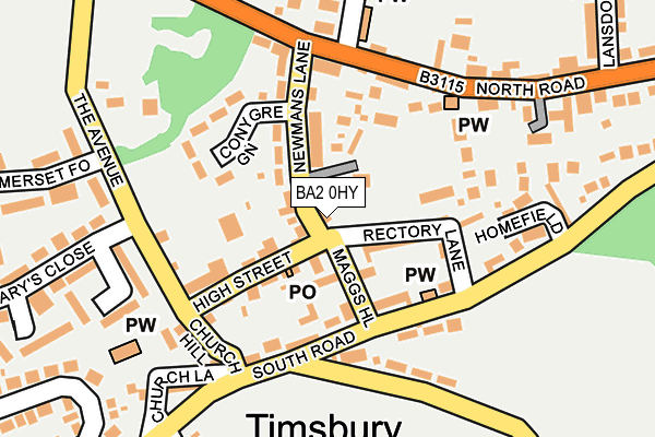 BA2 0HY map - OS OpenMap – Local (Ordnance Survey)