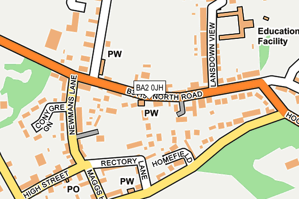 BA2 0JH map - OS OpenMap – Local (Ordnance Survey)
