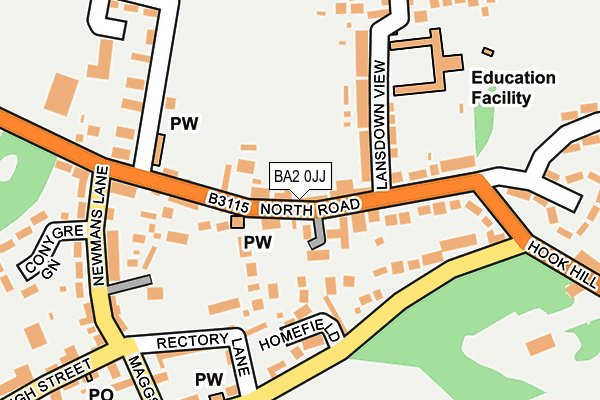 BA2 0JJ map - OS OpenMap – Local (Ordnance Survey)
