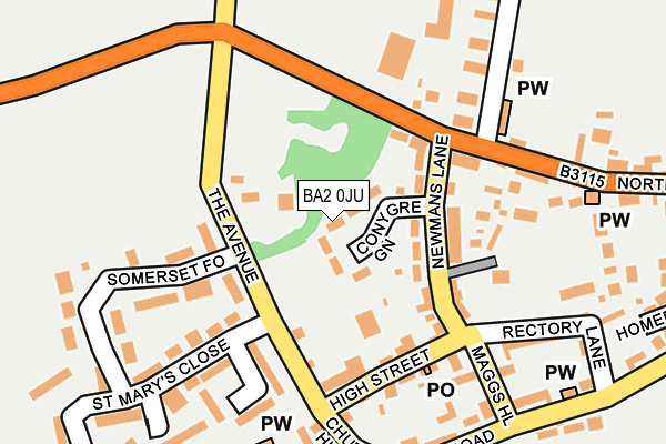 BA2 0JU map - OS OpenMap – Local (Ordnance Survey)
