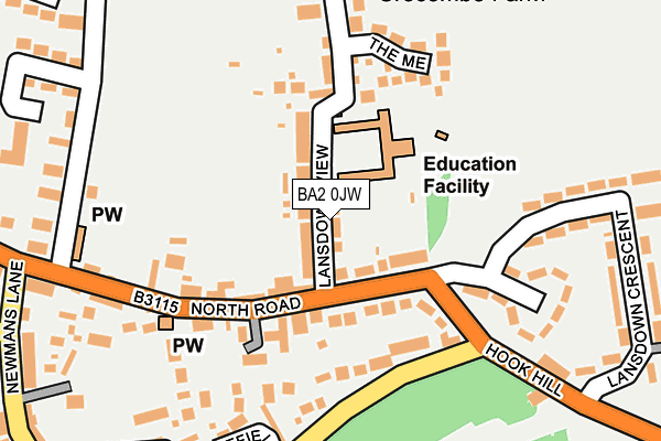 BA2 0JW map - OS OpenMap – Local (Ordnance Survey)
