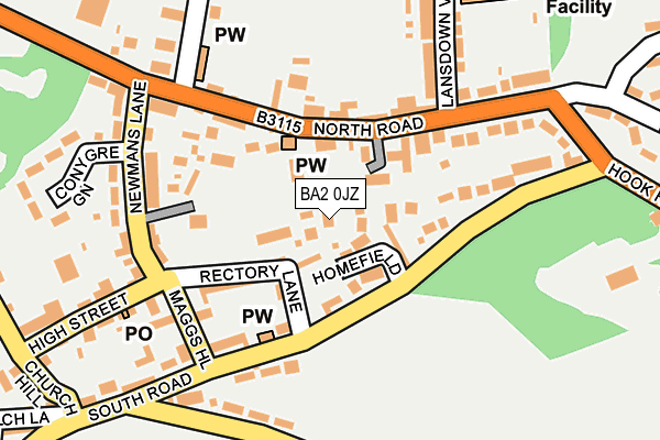 BA2 0JZ map - OS OpenMap – Local (Ordnance Survey)