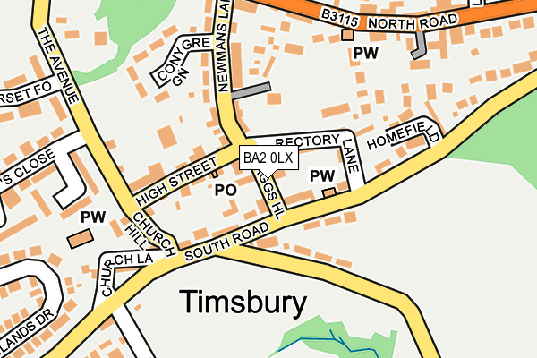 BA2 0LX map - OS OpenMap – Local (Ordnance Survey)