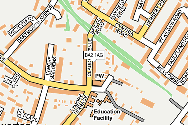 BA2 1AG map - OS OpenMap – Local (Ordnance Survey)