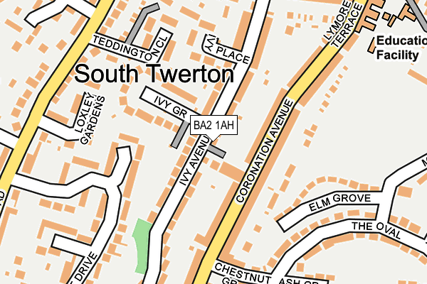 BA2 1AH map - OS OpenMap – Local (Ordnance Survey)