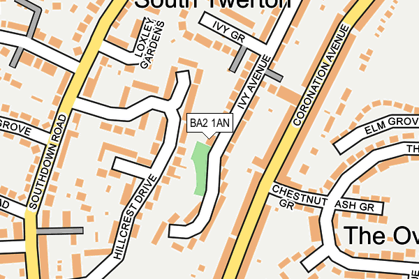 BA2 1AN map - OS OpenMap – Local (Ordnance Survey)