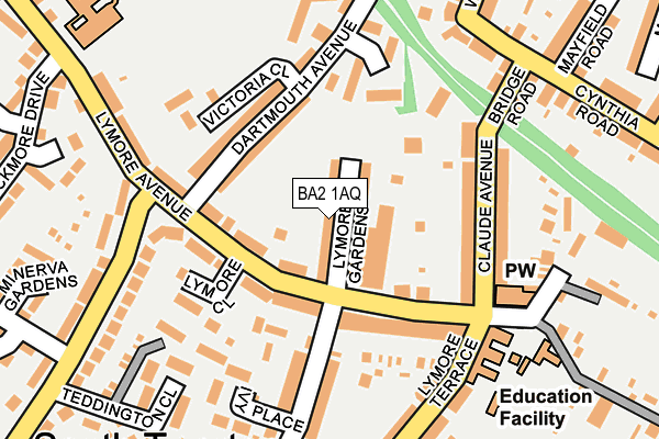 BA2 1AQ map - OS OpenMap – Local (Ordnance Survey)