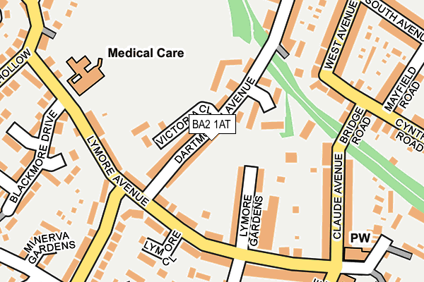 BA2 1AT map - OS OpenMap – Local (Ordnance Survey)