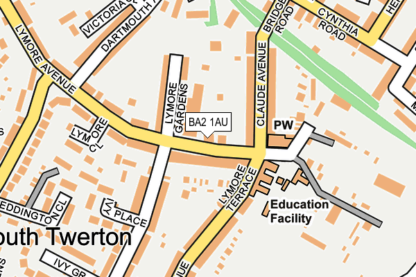 BA2 1AU map - OS OpenMap – Local (Ordnance Survey)