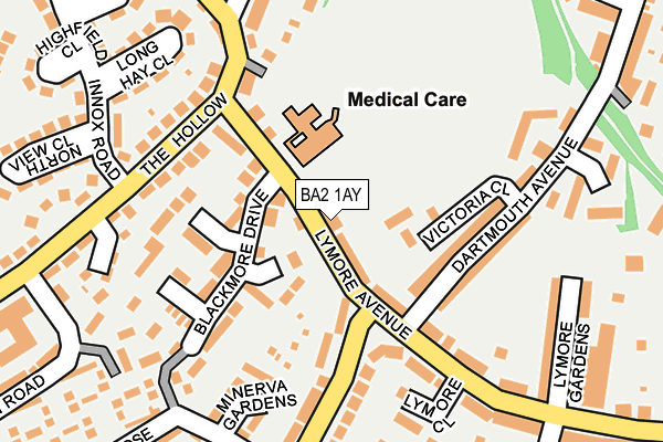 BA2 1AY map - OS OpenMap – Local (Ordnance Survey)