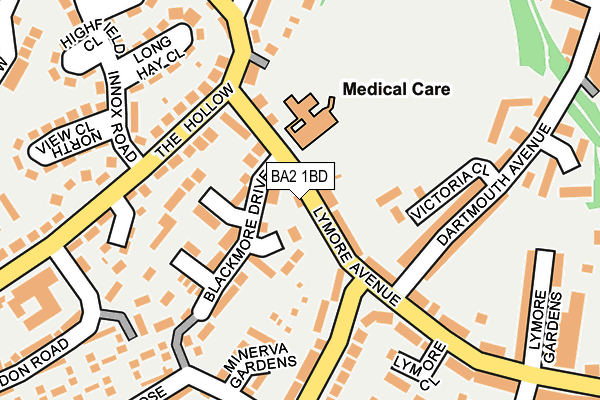 BA2 1BD map - OS OpenMap – Local (Ordnance Survey)