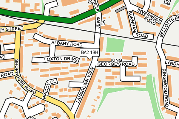 BA2 1BH map - OS OpenMap – Local (Ordnance Survey)