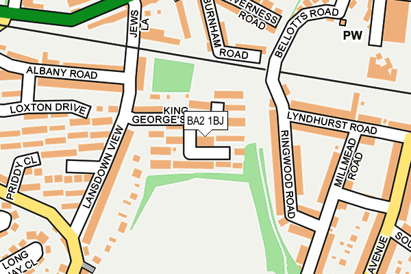 BA2 1BJ map - OS OpenMap – Local (Ordnance Survey)