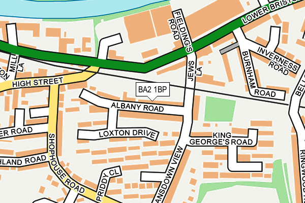 BA2 1BP map - OS OpenMap – Local (Ordnance Survey)