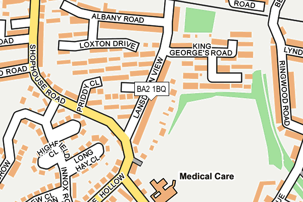 BA2 1BQ map - OS OpenMap – Local (Ordnance Survey)