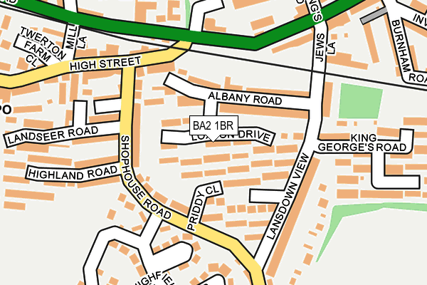 BA2 1BR map - OS OpenMap – Local (Ordnance Survey)