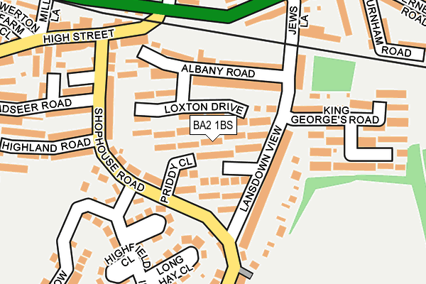 BA2 1BS map - OS OpenMap – Local (Ordnance Survey)