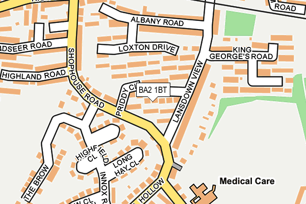 BA2 1BT map - OS OpenMap – Local (Ordnance Survey)