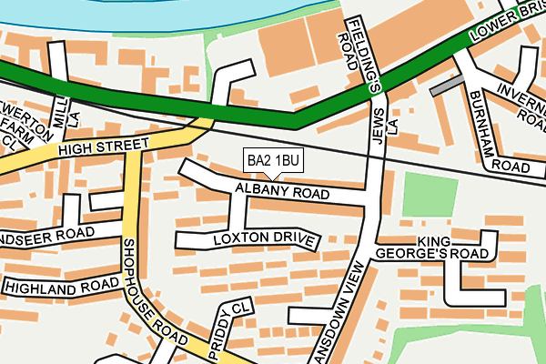 BA2 1BU map - OS OpenMap – Local (Ordnance Survey)