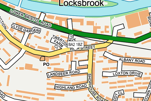 BA2 1BZ map - OS OpenMap – Local (Ordnance Survey)
