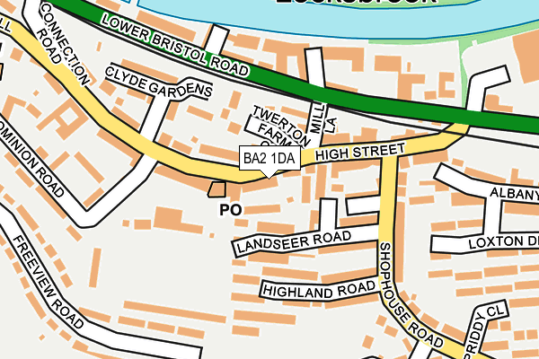 BA2 1DA map - OS OpenMap – Local (Ordnance Survey)