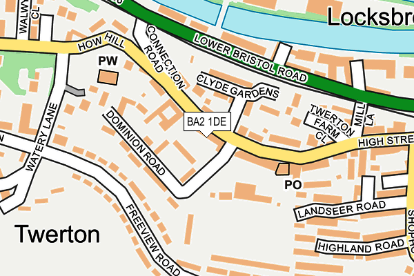 BA2 1DE map - OS OpenMap – Local (Ordnance Survey)